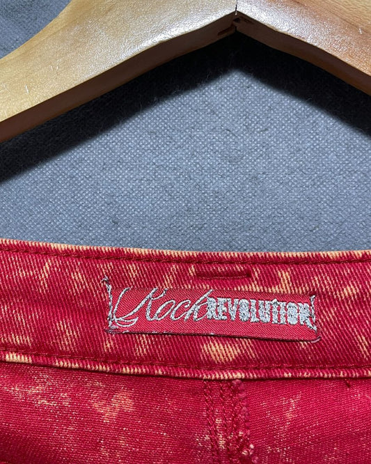 Rock Revolution Red Jeans For Women Large | ThriftQueen.pk