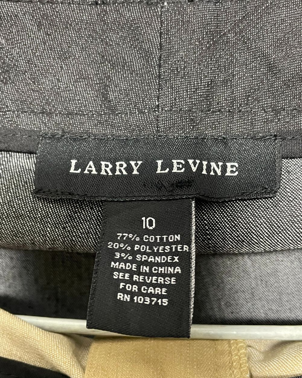Larry Levine Gray & Cream Jeans For Women Large | ThriftQueen.pk