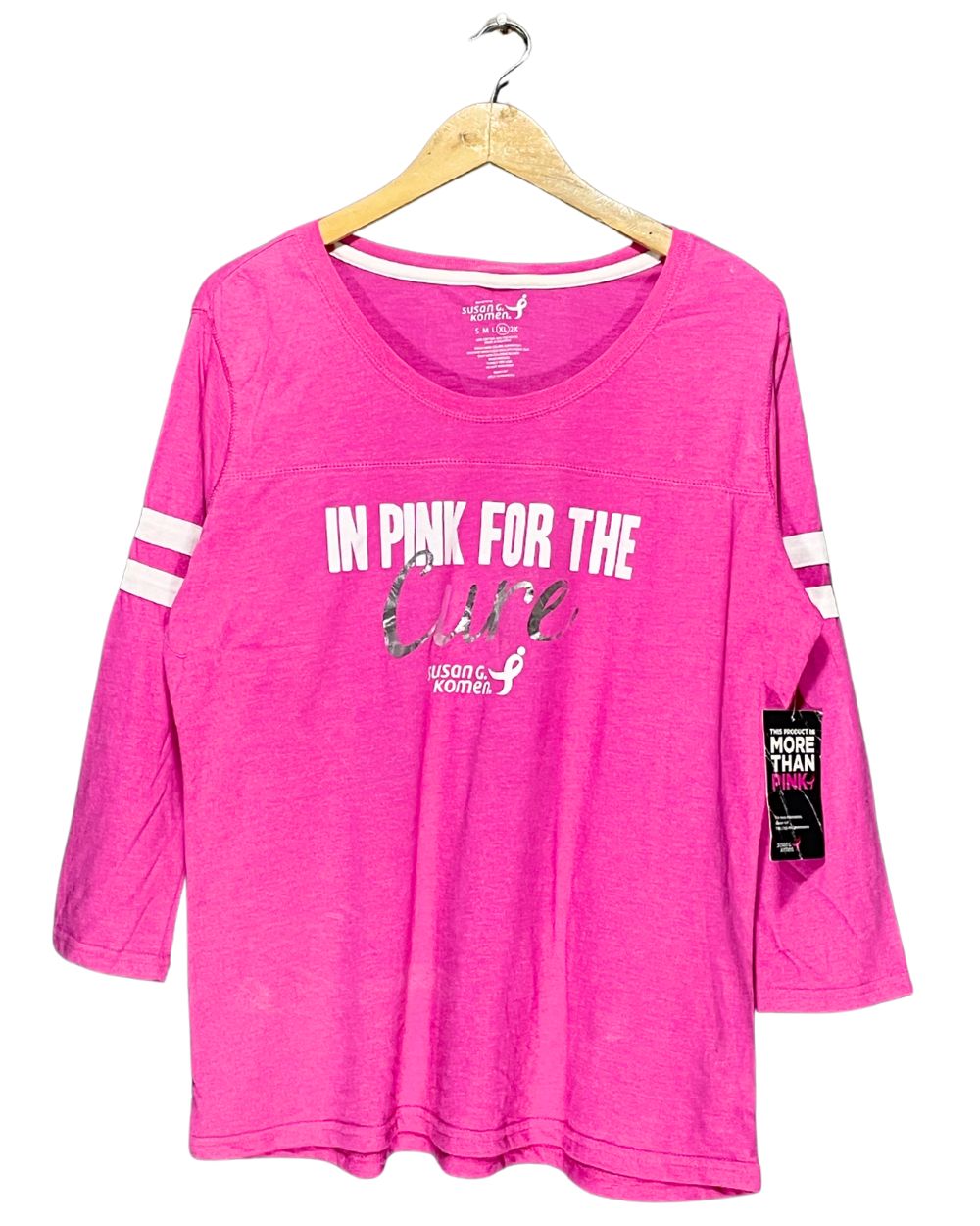 Susan G Komen Pink Cotton T Shirt For Women XXL | ThriftQueen.pk