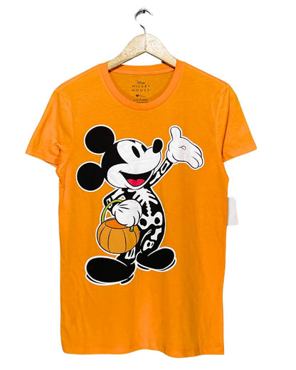 Mickey Mouse Orange Cotton T Shirt For Women S | ThriftQueen.pk