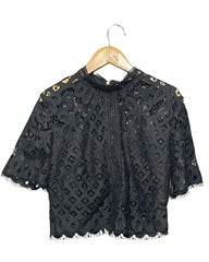 Elenza Black Polyester For Women Tops Medium | ThriftQueen.pk