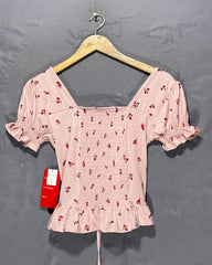 Hot Kiss Pink Polyester For Women Tops Medium | ThriftQueen.pk