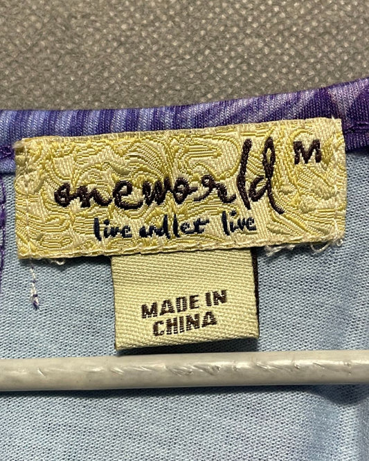 Oneworld Blue Polyester For Women Tops Medium | ThriftQueen.pk