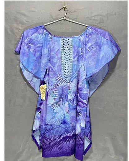 Oneworld Blue Polyester For Women Tops Medium | ThriftQueen.pk