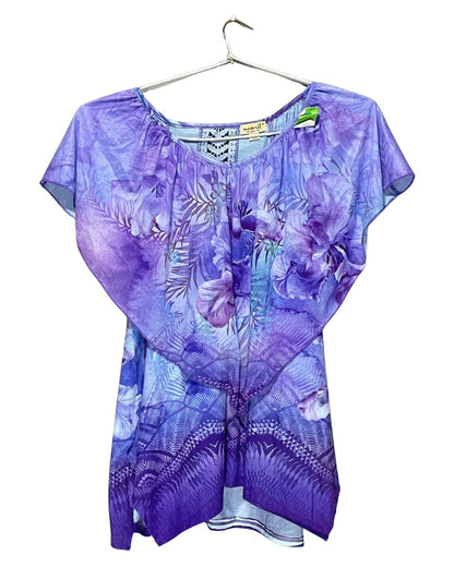 Oneworld Blue Polyester For Women Tops Medium | ThriftQueen.pk