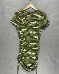 Pink Camouflage Cotton For Women Tops Medium