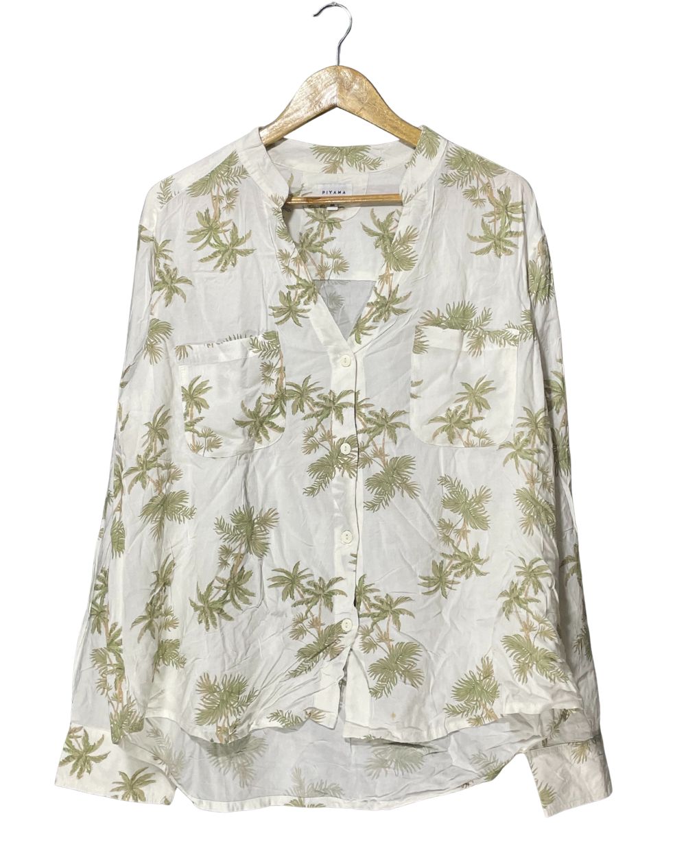 Piyama White Cotton For Women Tops Medium