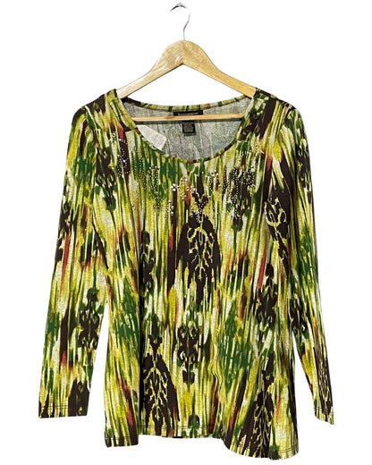 Susan Lawrence  Green  Polyester For Women Tops Medium