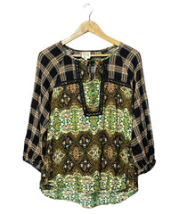 Fig And Flowers Green Polyester For Women Tops Small