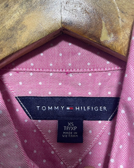Tommy Hilfiger Pink Cotton Shirt For Women XL