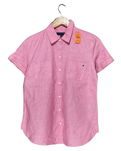 Tommy Hilfiger Pink Cotton Shirt For Women XL