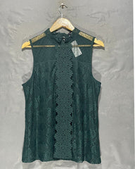 Cable & Gauge Green Polyester For Women Tops X Large