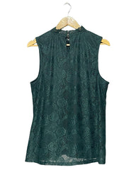 Cable & Gauge Green Polyester For Women Tops X Large