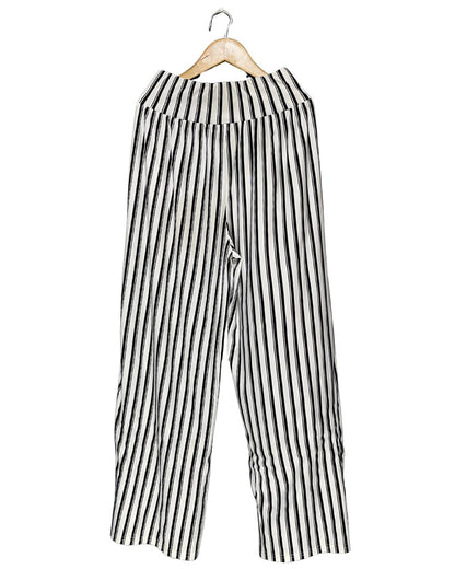 Guilty White Cotton Plazo For Women X Large