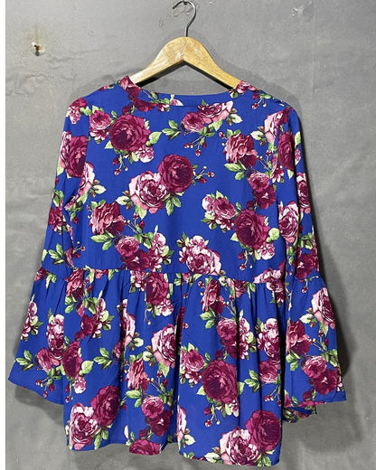 Pioneer The Woman Blue Polyester For Women Tops Small