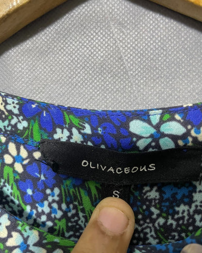 Olivaceous Glue Polyester For Women Tops Small