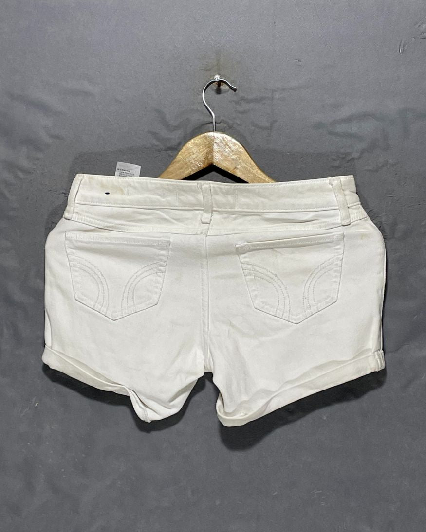 Hollister White Jeans Short For Women Large