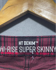 Hi-Rise Super Skinny Blue Jeans For Women Small
