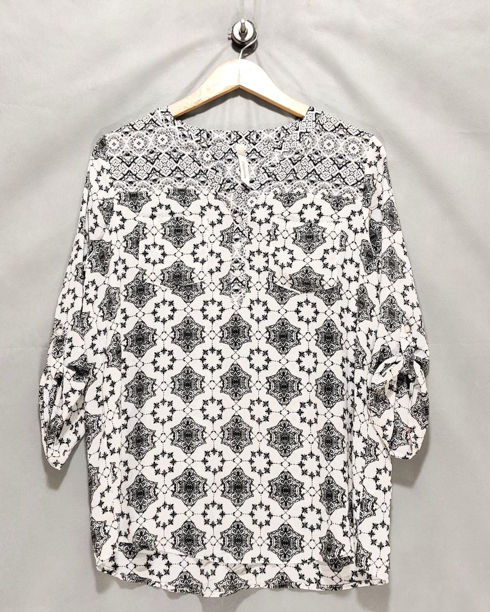 Ny Collection White Polyester For Women Crop Tops Medium