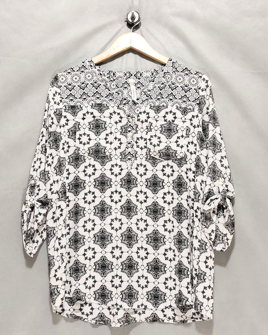 Ny Collection White Polyester For Women Crop Tops Medium