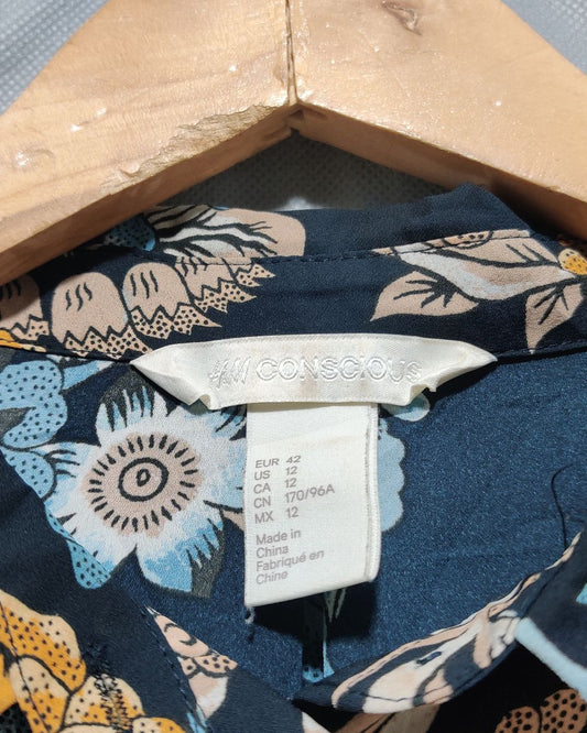 H&M Black Polyester For Women Crop Tops L