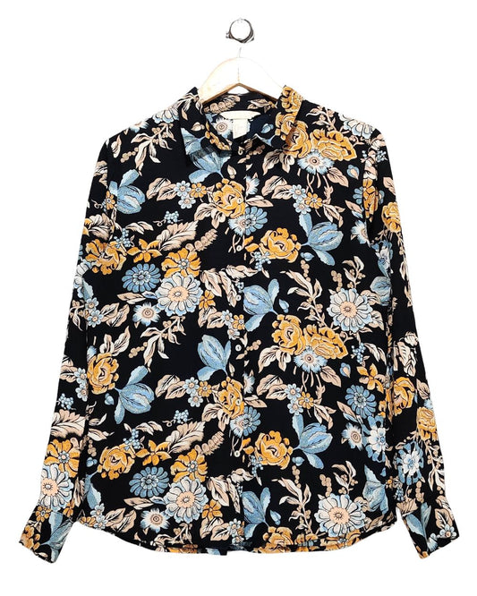 H&M Black Polyester For Women Crop Tops L