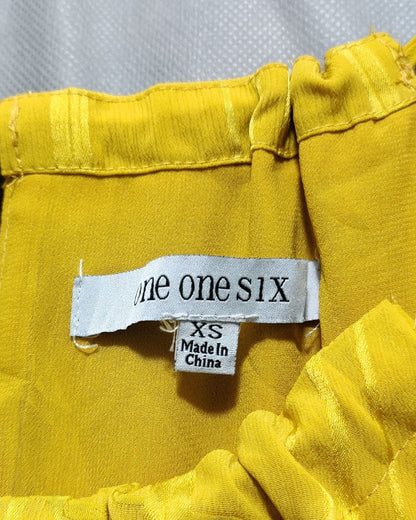 One One Six Yellow Cotton For Women Crop Top XS