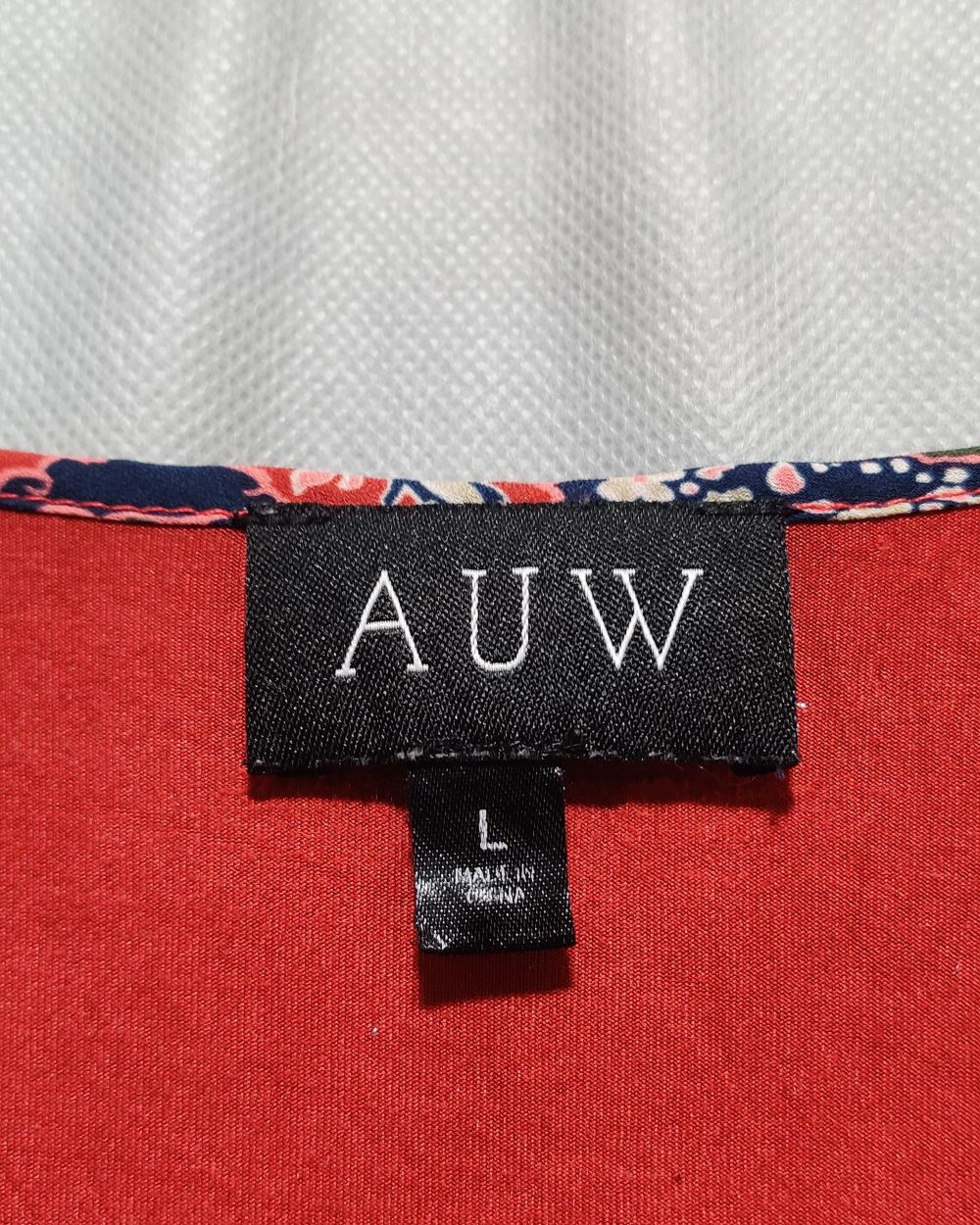 AUW Red Cotton For Women Crop Top L