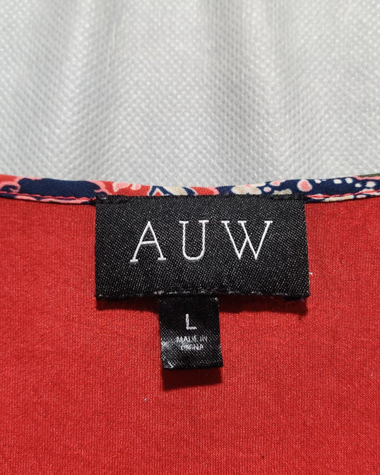 AUW Red Cotton For Women Crop Top L