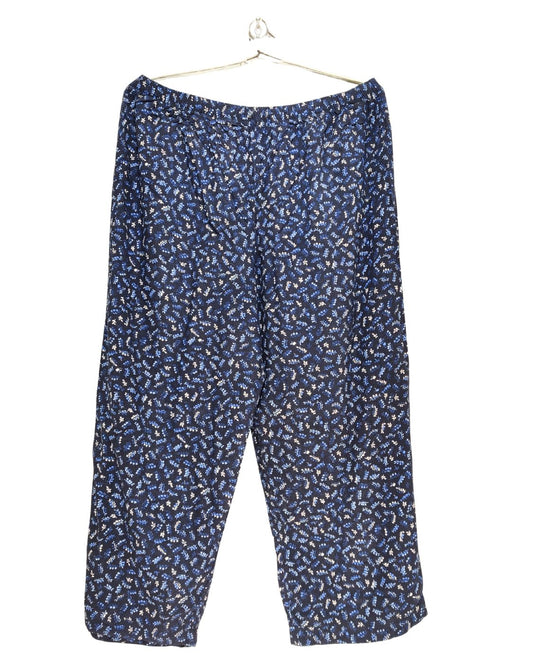 Briggs Blue Cotton Plazo For Women X Large