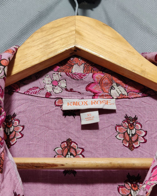 Knox Rose Brooks Pink For Women Top Shirt XS