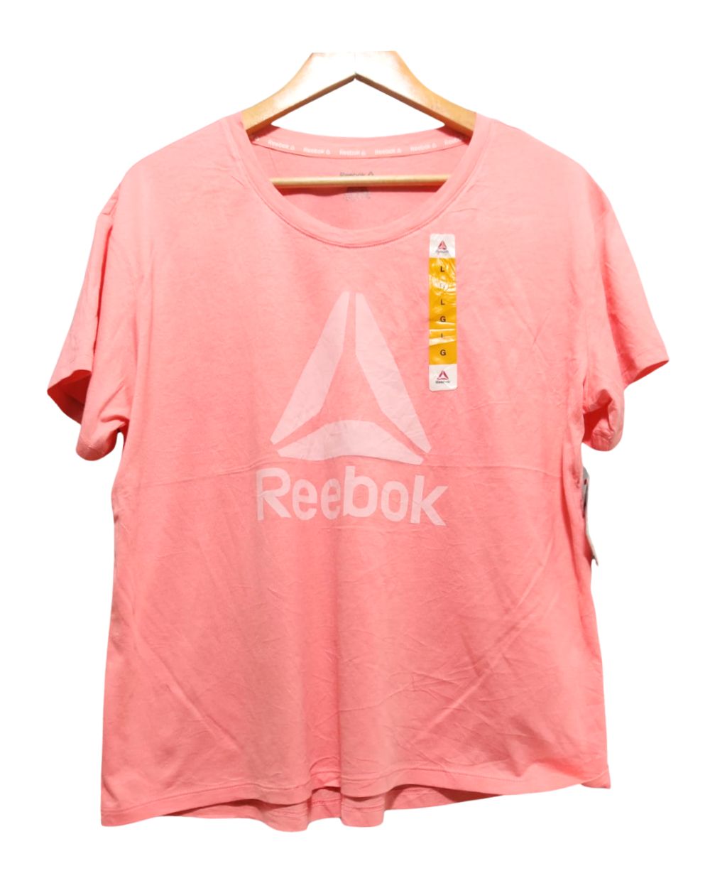 Reebok Pink Cotton T Shirt For Women Large