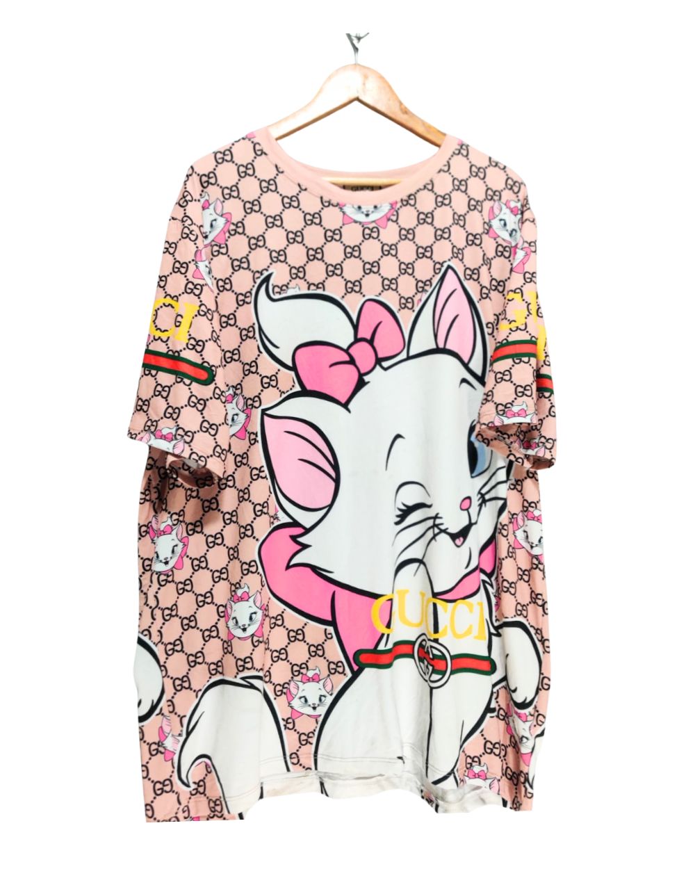 Gucci Pink Cotton T Shirt For Women XXL