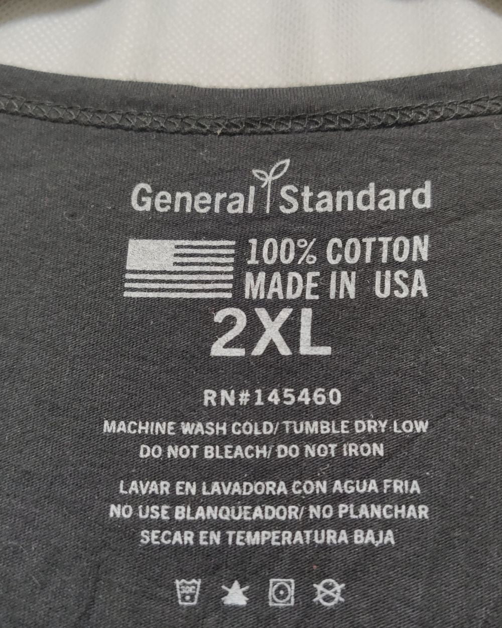 General Standard Black Cotton T Shirt For Women XX Large