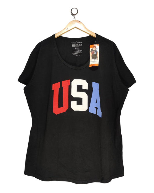 General Standard Black Cotton T Shirt For Women XX Large