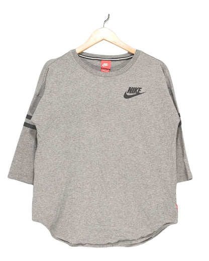 Nike Gray Cotton T Shirt For Women M
