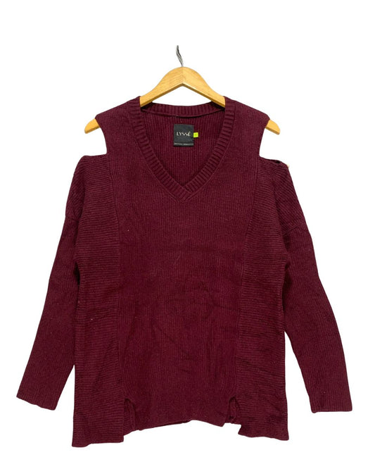 LYSSE Maroon Sweater For Women Small