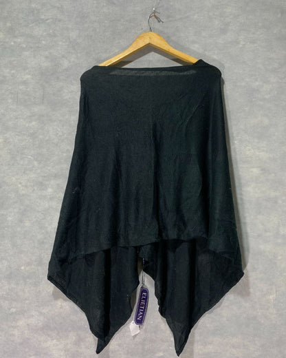 Elietlan Black Cape Shawl For Women
