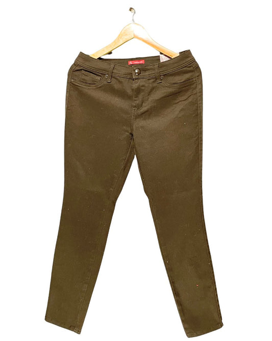Skinny Brown Cotton Jeans For Women M | ThriftQueen.pk