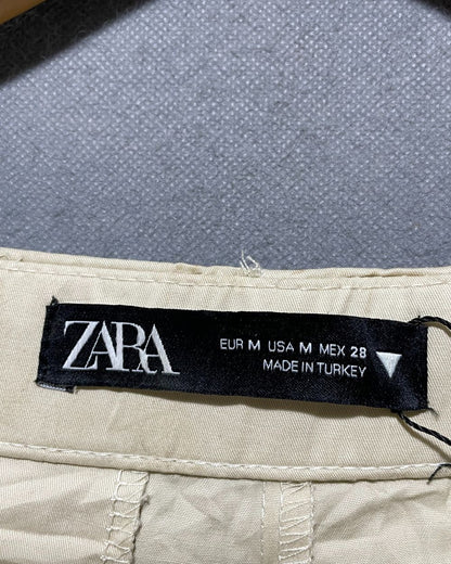 Zara Cream Jeans For Women Large | ThriftQueen.pk