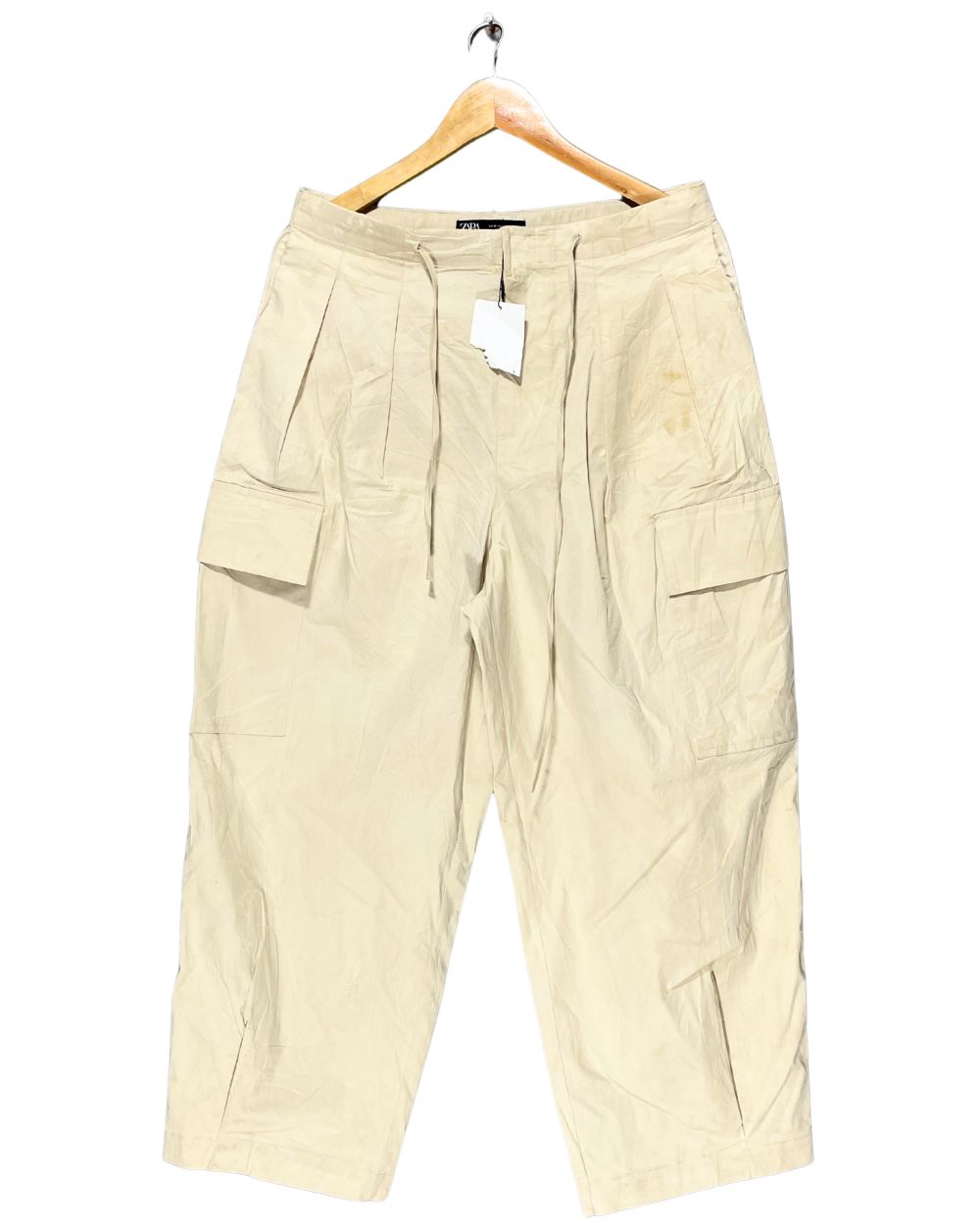 Zara Cream Jeans For Women Large | ThriftQueen.pk