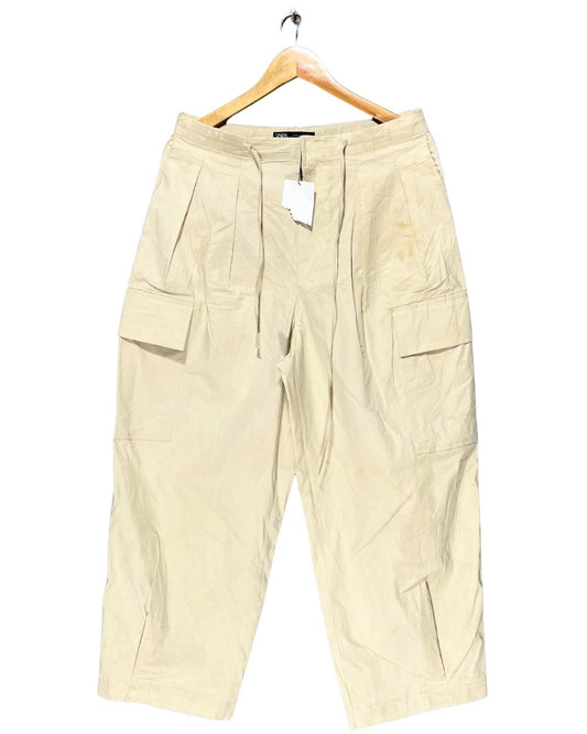 Zara Cream Jeans For Women Large | ThriftQueen.pk