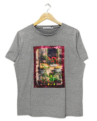 Ko Ko Ailis Gray Cotton T Shirt For Women XL | ThriftQueen.pk