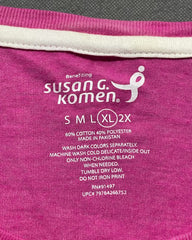 Susan G Komen Pink Cotton T Shirt For Women XXL | ThriftQueen.pk