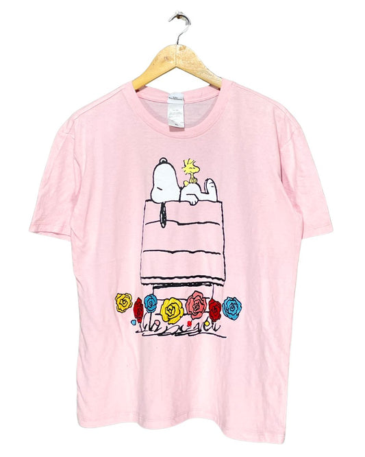 Peanuts Pink Cotton T Shirt For Women XL | ThriftQueen.pk