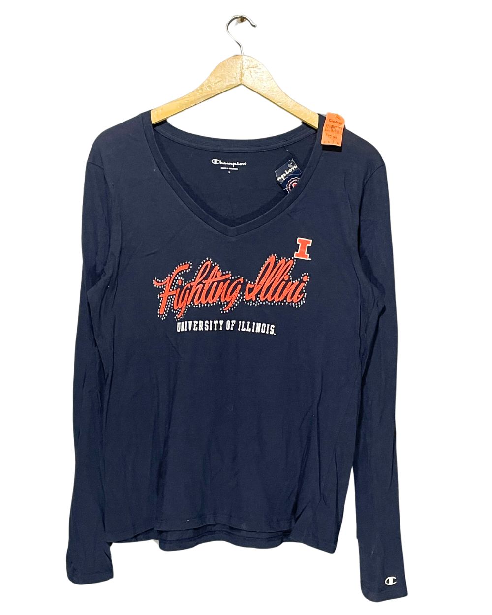 Champion Blue Cotton T Shirt For Women L | ThriftQueen.pk