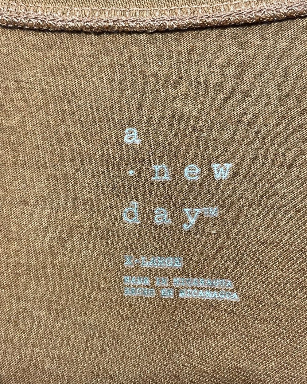 A New Day Brown Cotton T Shirt For Women XL | ThriftQueen.pk