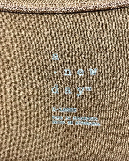A New Day Brown Cotton T Shirt For Women XL | ThriftQueen.pk