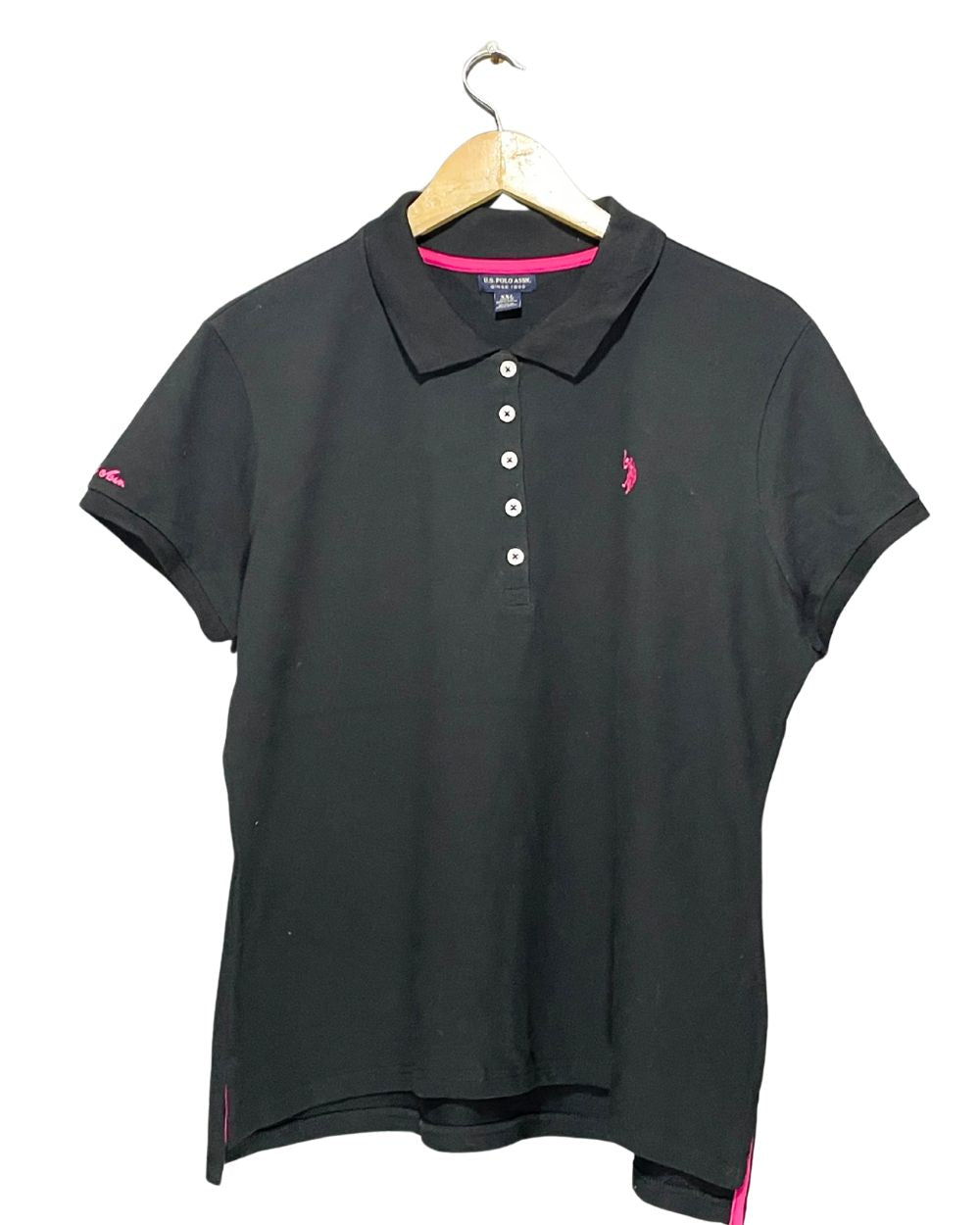 Polo U.S. Assn Black Cotton Polo T Shirt For Women XXL | ThriftQueen.pk