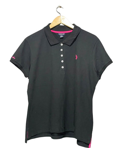 Polo U.S. Assn Black Cotton Polo T Shirt For Women XXL | ThriftQueen.pk